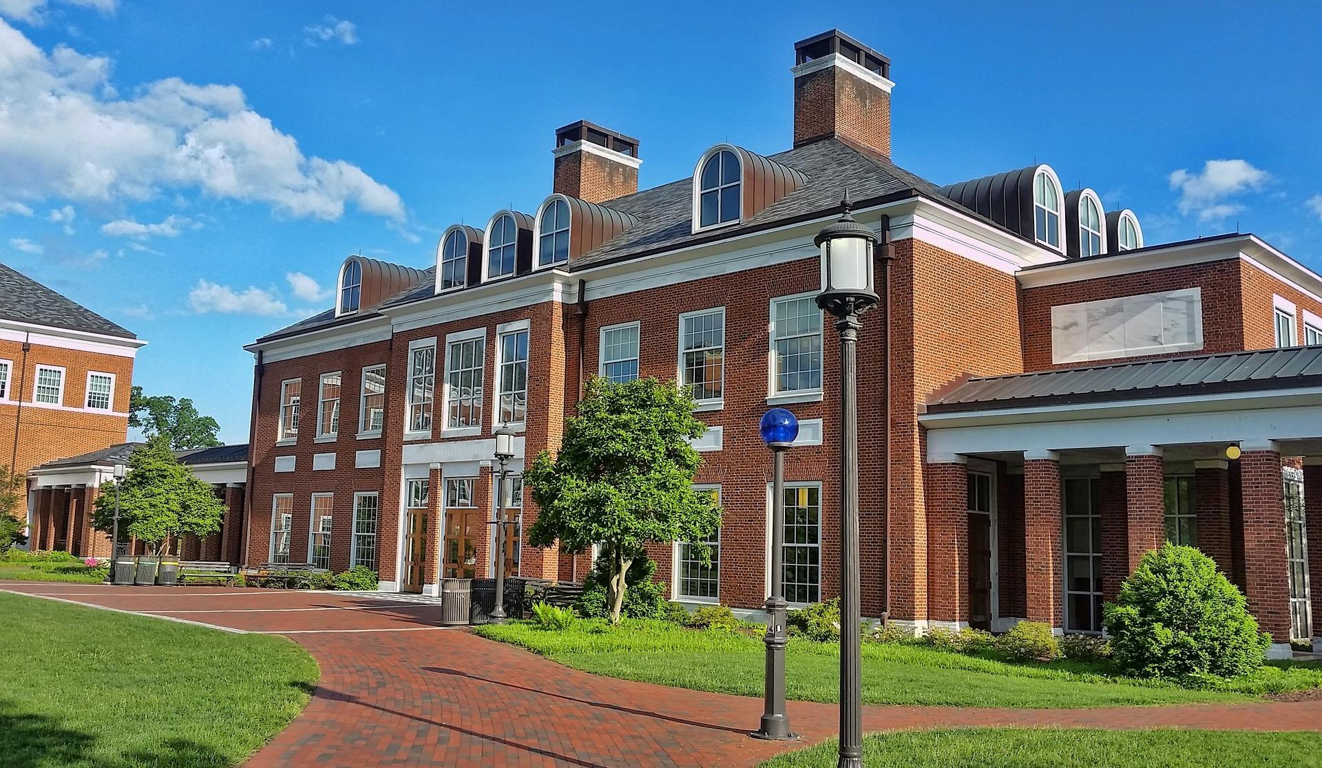Brick campus building at Shem H. University